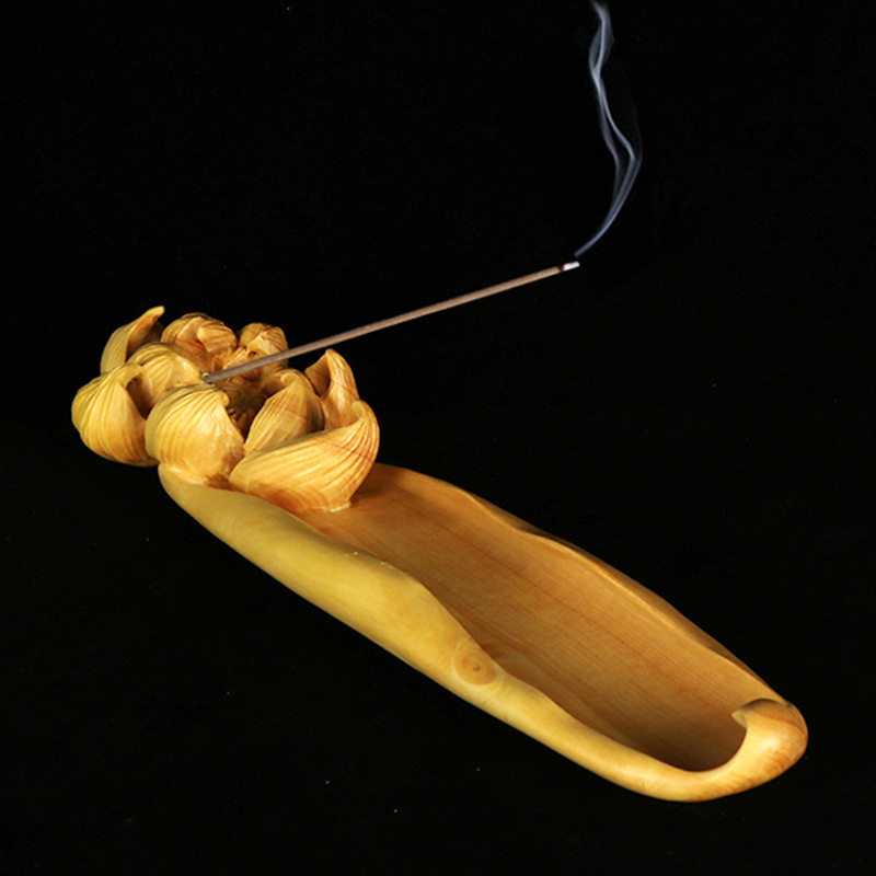 金匠大作黄杨木雕装饰摆件茶道香道禅意工艺礼品工荷花香插中式,家居饰品,香托/香盘/香座/香插,淘宝优惠券,粉丝福利购,淘宝优惠卷