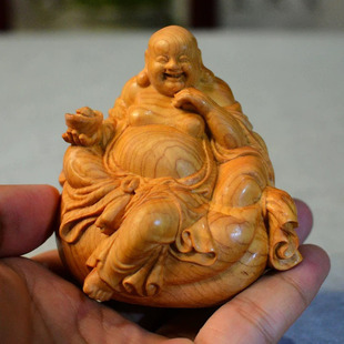 金匠大作雕元宝笑佛人物汽车摆件坐布袋大肚弥勒佛像车载平安工艺