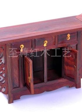 金匠大作红木工艺品明清微型缩中式小家具模型红酸枝两门柜底座摆