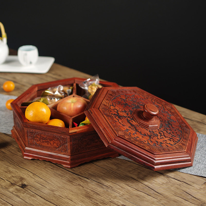 金匠大作果盘中式红木干果盒分格带盖零食盒复古家用大容量收纳盒,家居饰品,果盘/果篓,淘宝优惠券,粉丝福利购,淘宝优惠卷