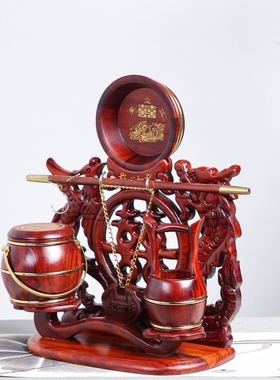 金匠大作红木子孙桶结婚庆用女方新娘陪嫁用品三件套结婚马桶装饰