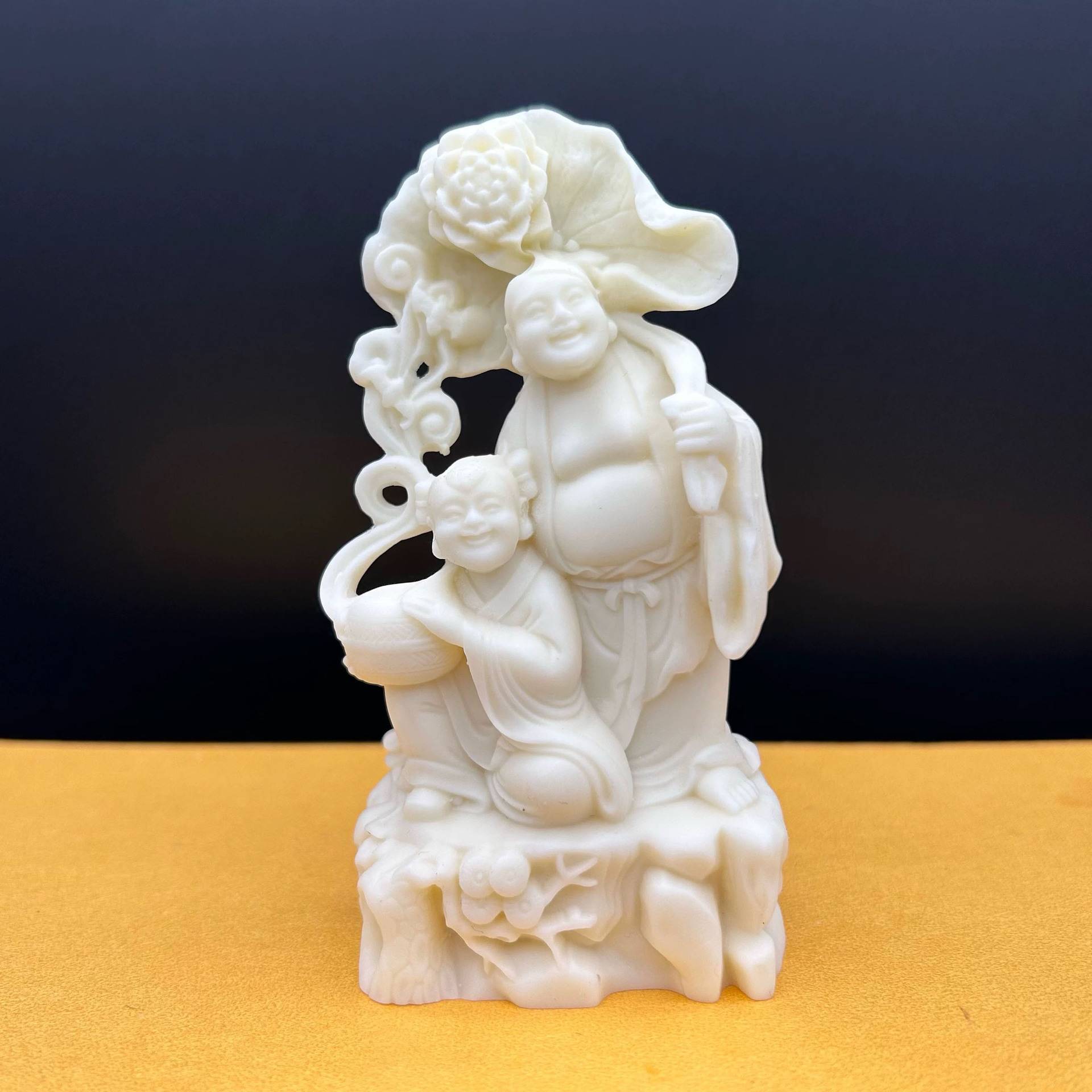 金匠大作象牙果合二仙童子新中式摆件合和仙童家居客厅卧室婚房结图片