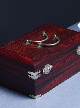 金匠大作红木首饰盒酸枝木收纳盒中国复古风木质收藏带锁双层大容