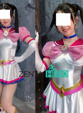 giga美少女战士水手服装连体cosplay服装粉白缎面Sailor Cosplay