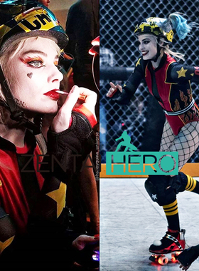 猛禽小队和哈莉·奎茵运动体操连体紧身衣印染Harley Quinn服装