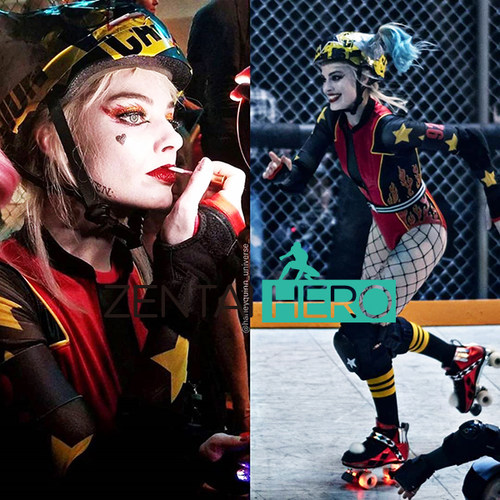 猛禽小队和哈莉·奎茵运动体操连体紧身衣印染Harley Quinn服装