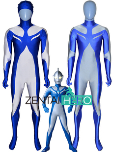 高斯凹凸曼月神模式连体紧身衣 cosplay扮演服装 无头盔送胸灯