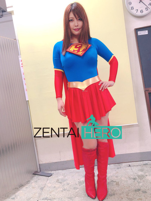 特摄电影女超人性感英雄supergirl gigalady服装莱卡紧身衣带披风