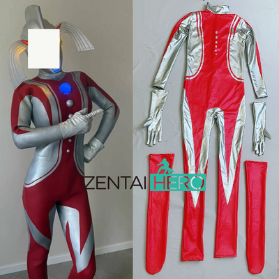 无头盔 巨大系奥特之母英雄连体紧身衣全PU拼接cosplay扮演服装