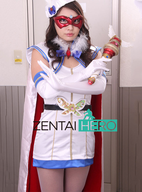 GIGA特摄魔法美少女战士缎面拼接连衣裙cosplay服含披风