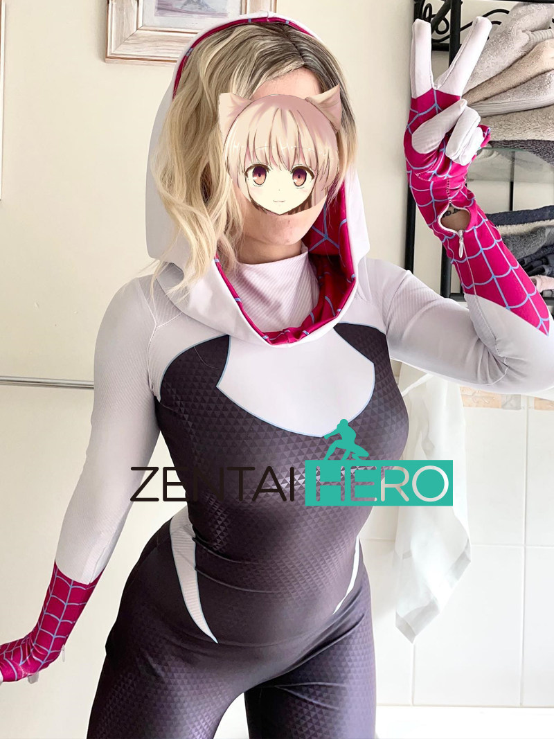 新电影纵横宇宙上格温蜘蛛战衣gwen cos漫展二次元莱卡打底紧身衣