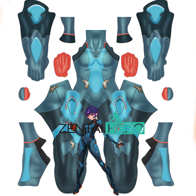 二次元扮演服D.VA Juno Cosplay游戏服3D印染紧身衣守望游戏2朱诺