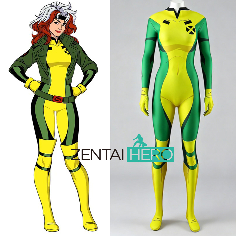 新款X战警漫画罗刹女Rogue 97 Cosplay连体紧身衣小淘气紧身衣