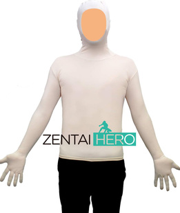 定制zentai丝滑弹力氨纶莱卡头套开脸半身紧身衣长袖上装