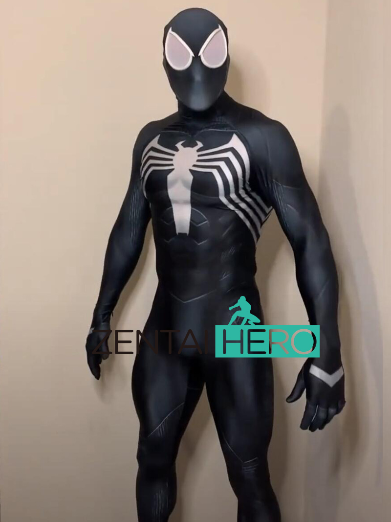 新版电影毒液2黑色蜘蛛毒液弹力印染莱卡紧身衣Venom Cosplay服装