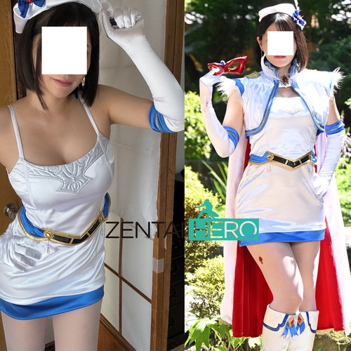 GIGA特摄魔法美少女战士Fontaine缎面拼接连衣裙cosplay服含披风