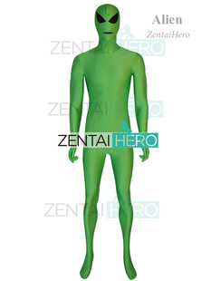 外星人Alien Cosplay角色扮演服装 绿色拼接全包连体紧身衣 新款