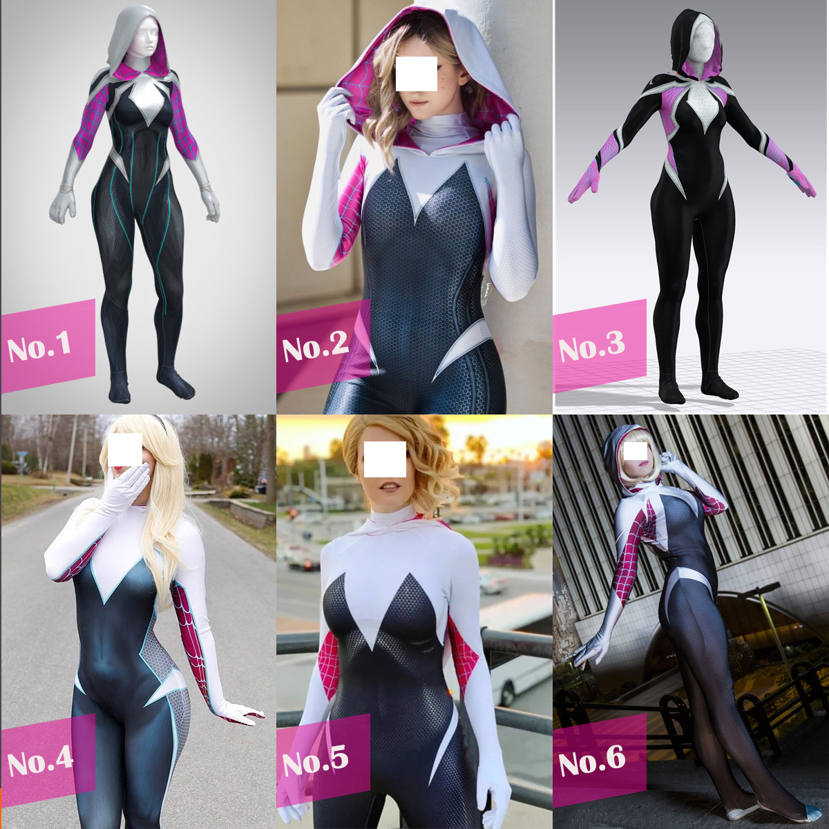 定制格温蜘蛛合集gwen蜘蛛服装弹力印染莱卡紧身衣cosplay漫展服
