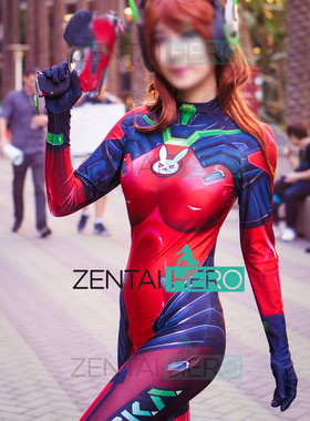 新款 守望游戏 Fiery D.Va皮肤 宋哈娜系列皮肤英雄紧身衣cos