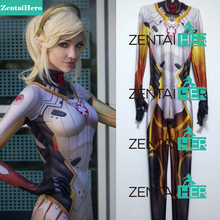 实拍天使Mercy D.VA连体紧身衣Cosplay守望游戏dva天使结合体皮肤