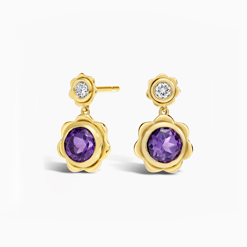 太阳花耳环耳钉耳坠高级感轻奢锆钻纯银S925超闪送人生日礼物