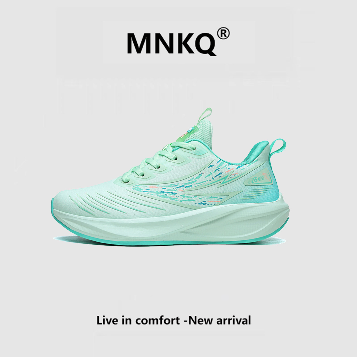 【高级碳板】MNKQ青少年运动休闲男鞋多巴胺轻便厚底增高皮面防水