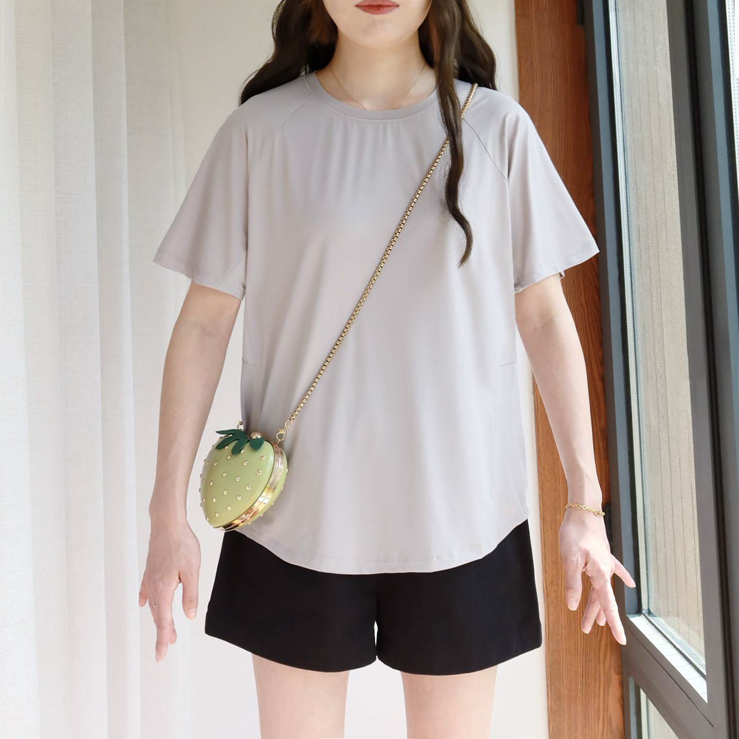 大码速干短袖T恤女200斤胖mm夏宽松冰丝薄款凉感弹力户外运动上衣