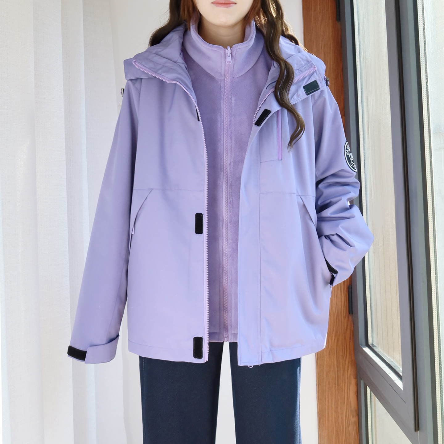 大码冲锋衣外套女防水防风户外