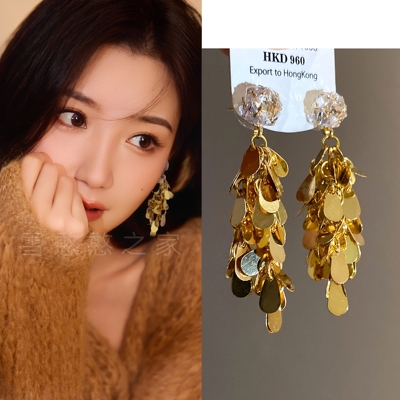 毛晓彤同款金色耳环耳饰耳钉耳夹耳坠2025秋冬新款女度假旅游饰品