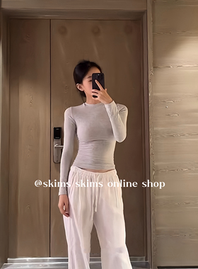 现｜skims卡戴珊赵露思香秀同款COTTON紧身打底衫上衣长袖t恤内搭