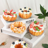 仿真水果甜甜圈模型草莓蓝莓果仁圆形小面包橱窗装 饰影视拍摄道具