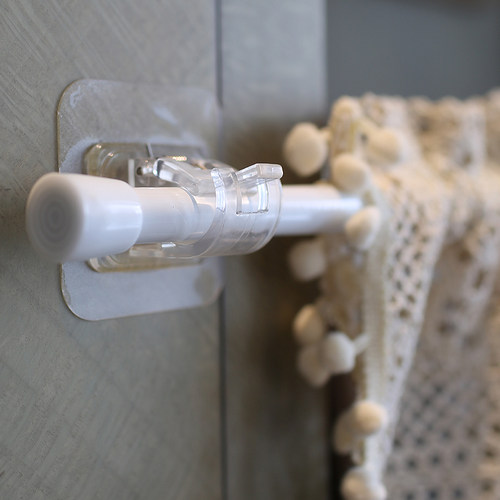 出口日本神器帘杆夹平面墙体架杆子黏鈎防水夹杆粘性更好固定器