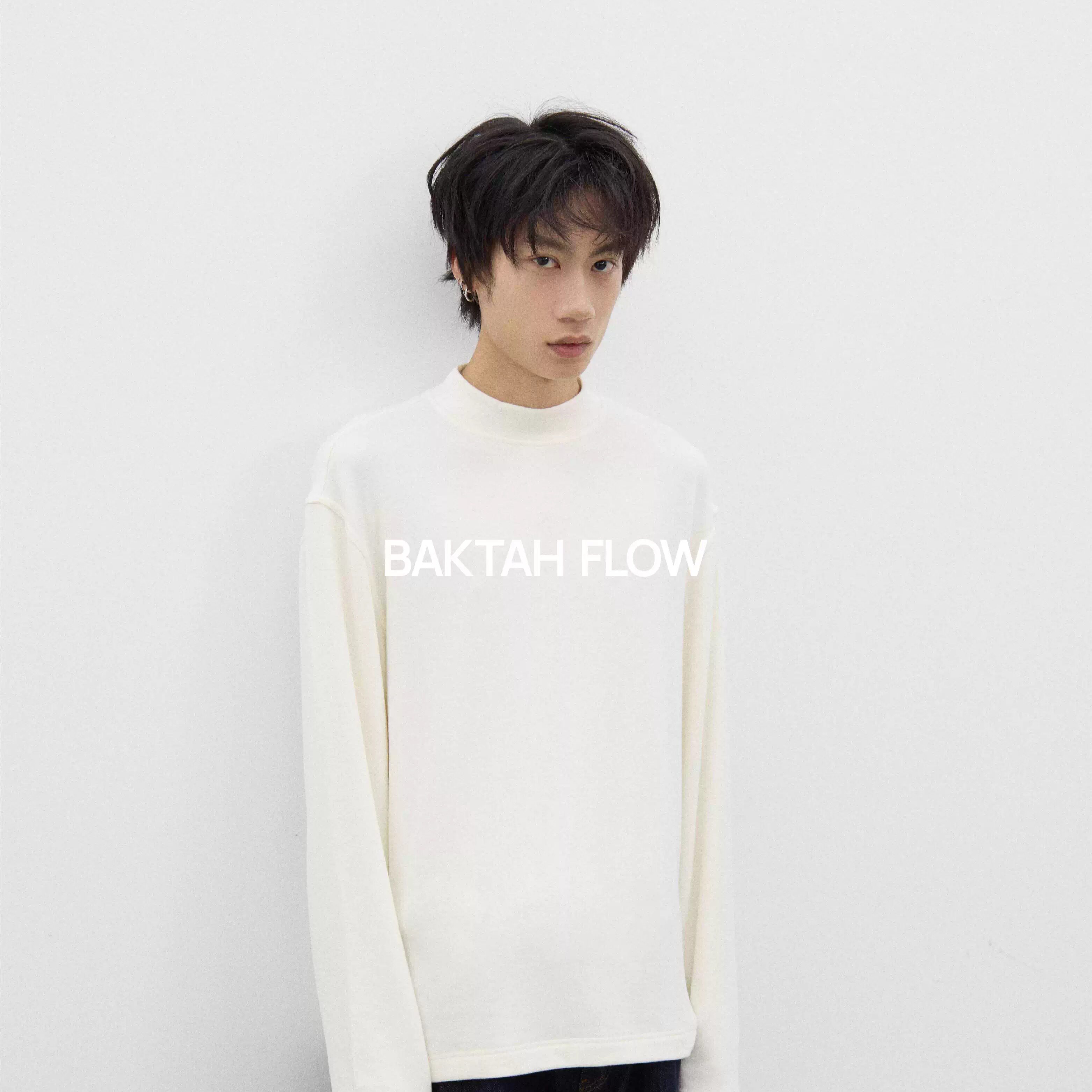 BaktahFlow日本膨体发热小高领美丽诺羊毛长袖柔软亲肤通勤打底衫