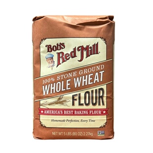26.5月到期 美国进口鲍勃红磨坊全麦粉2.27kg石磨全小麦粉 纸袋装