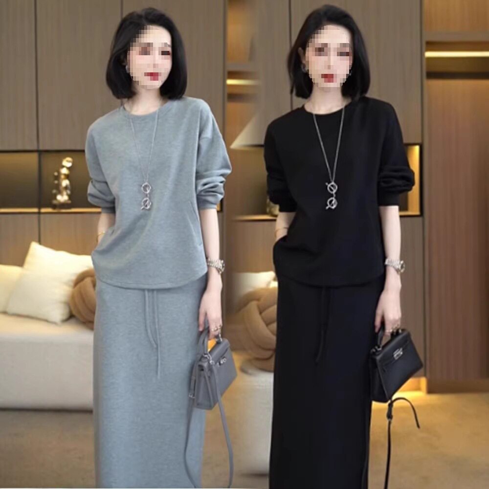 休闲运动风套装裙女士春装新款洋气长袖卫衣显瘦半身裙减龄两件套