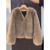 秋冬棉服厚外套皮草新款 仿狐狸毛外衣年轻款 轻奢气质毛毛外套女