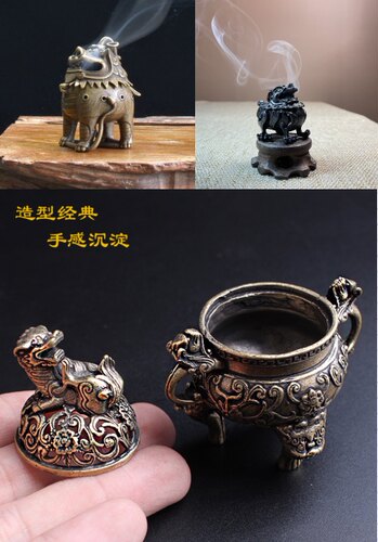 合金塔香香炉家用室内迷你小香炉线香薰檀香沉香狻猊复古仿古摆件
