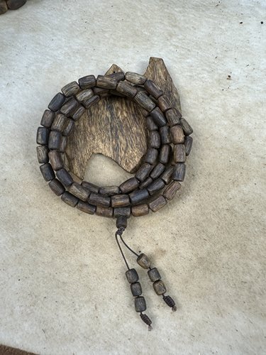 沉香白棋沉水老料6mm桶珠单圈手串21克+花果蜜香奶香凉感足
