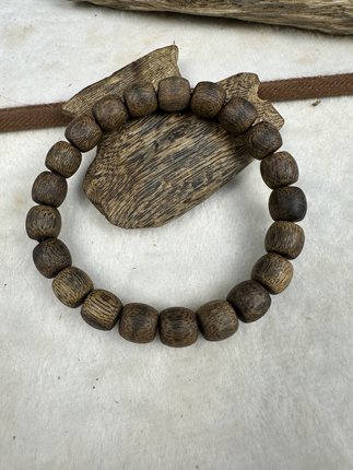 奇楠沉香沉水老料9mm鼓珠单圈11克+花果蜜香甜凉感十足