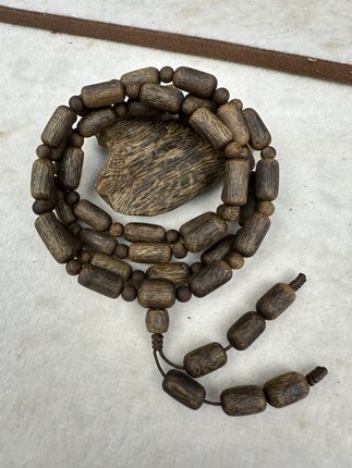 沉香白棋7mm沉水老料树心隔珠多圈31克高油脂花香味十足