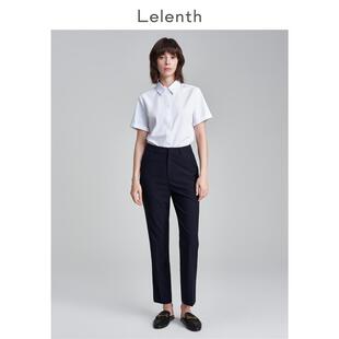 基础款白色短袖衬衫女气质通勤垂感衬衣面试职业正装套裤