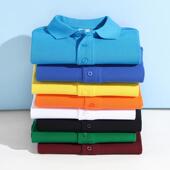 印字翻领潮牌全棉短袖 工衣定制LOGO商务男大码 T恤 纯棉POLO衫 长袖