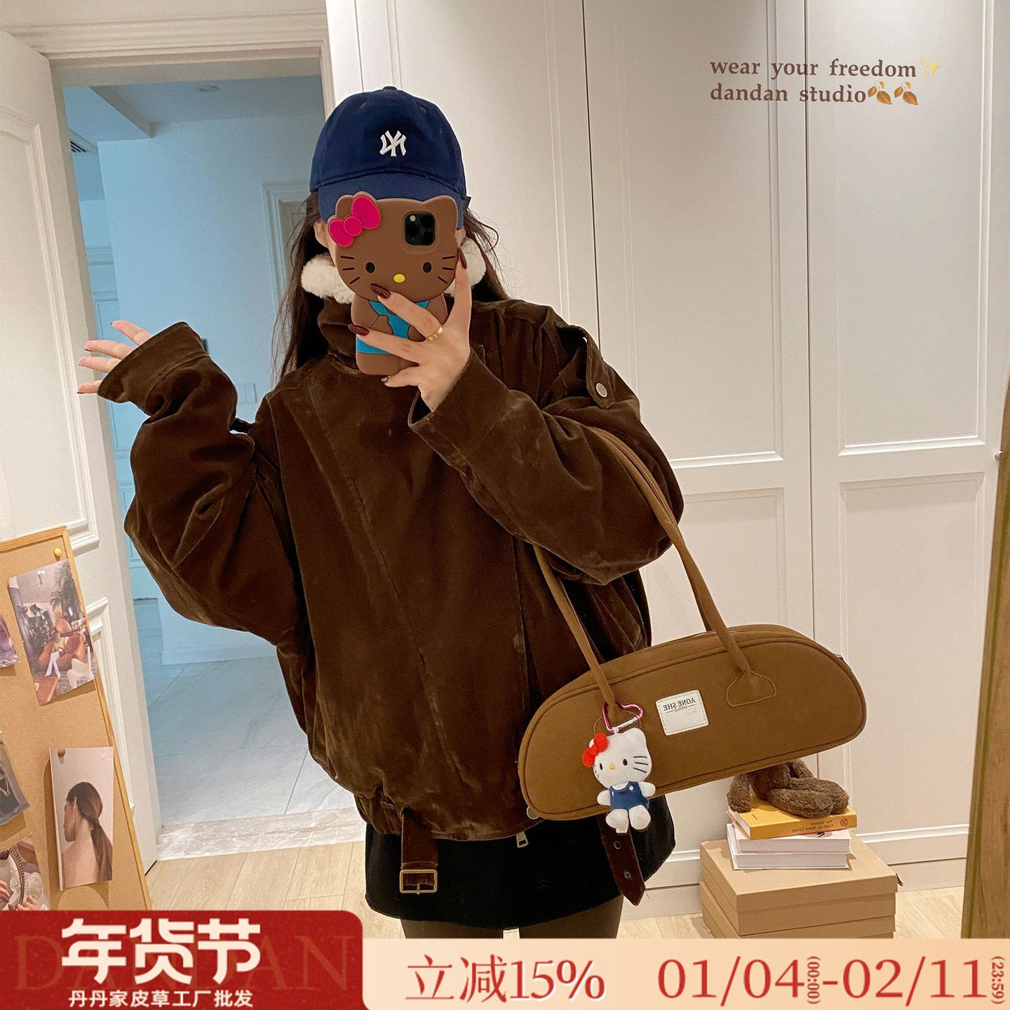 城市游踪/复古怀旧植绒牛仔 可脱卸羊毛领鹅绒内胆皮草外套派克服,女装/女士精品,皮草,淘宝优惠券,粉丝福利购,淘宝优惠卷