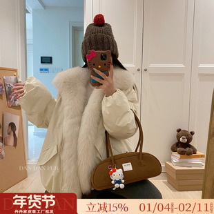 晨露星序/可拆卸狐狸毛领 90白鹅绒羽绒服2025冬皮草外套派克服女