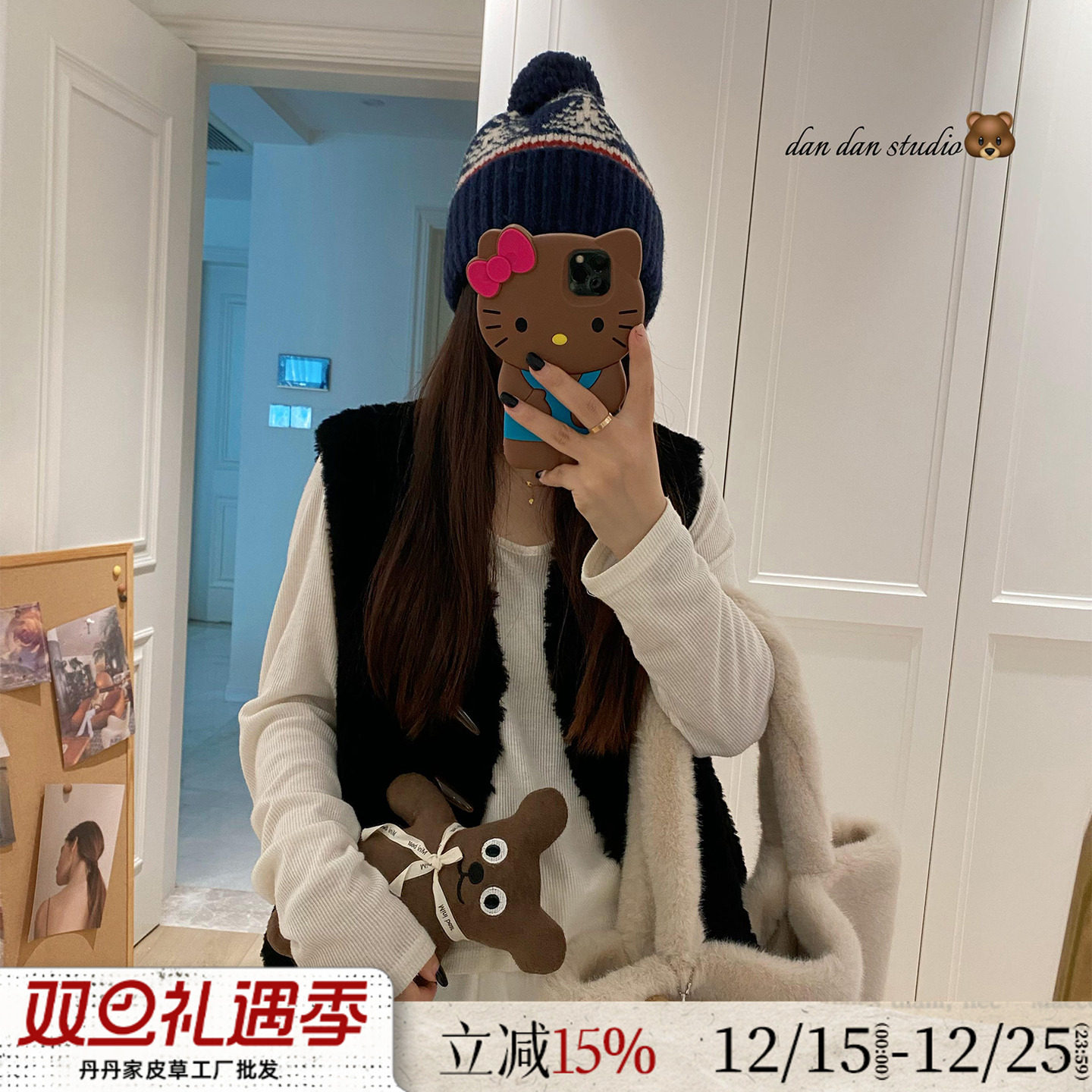 纯羊羔毛皮毛一体百搭马甲皮草女