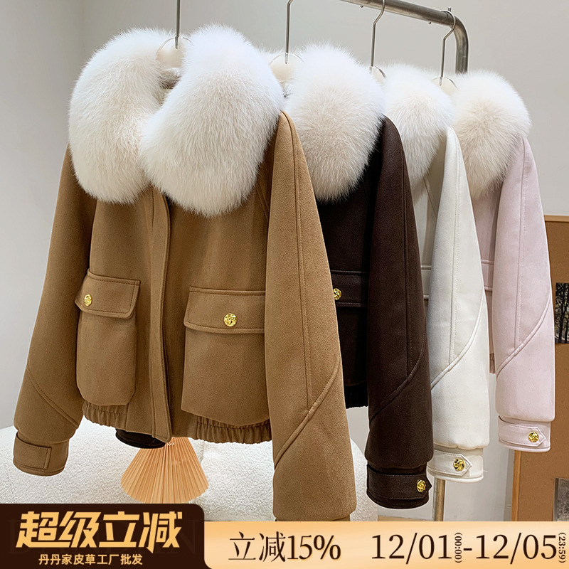 欧货大狐狸毛领鹅绒内胆皮草