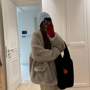 特价高级感仿水貂毛皮毛一体冬季新款韩版气质环保皮草毛毛外套女