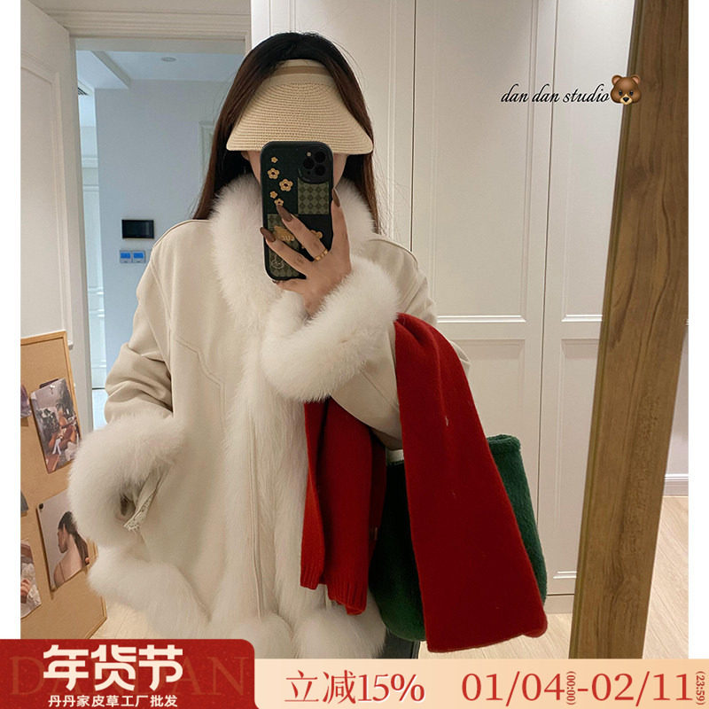 甜心球球！麂皮绒鹅绒内胆2025新款减龄狐狸毛皮草外套女冬年轻款,女装/女士精品,皮草,淘宝优惠券,粉丝福利购,淘宝优惠卷