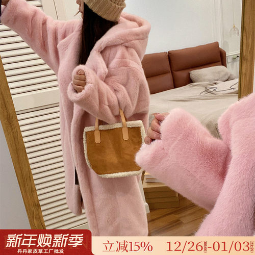 泰迪大衣水貂绒皮草女冬毛毛外套