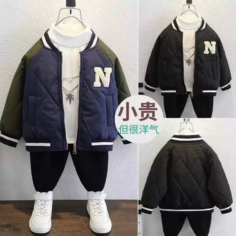 男童冬季韩版棉服2026新款男孩休闲保暖小棉袄中大童冬装加厚棉衣